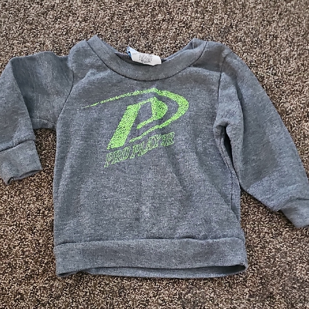 Pro Player Charcoal Sweatshirt with Neon Green Logo